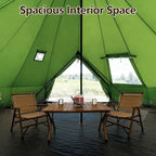 Bell Yurt Tent with Stove Jack, Waterproof Luxury 4 Season Tent 420D Oxford Cloth Green Glamping Tents for Family Outdoor Camping, Hunting, Party, All Year Living