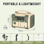 500W Portable Power Station 484Wh Solar Generator Backup Power Supply with 2 AC Outlets, 5 USB Ports and PD 100W Type-C Ports; Emergency LED Light for Outdoor Adventure Camping RV Emergency