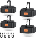 Rechargeable Camping Lights FLY2SKY 4Pcs Black Tent Lights Mini Flashlight Portable LED Camping Lantern Survival Gear Camping Accessories for Hiking Backpacking Fishing Hurricane Emergency Outage
