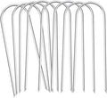Heavy Duty Trampoline Stakes Anchors High Wind Stakes U- Shaped Sharp Ends Ground Anchor Galvanized Steel 11.8inch Safety Stakes for Soccer, Tents and Garden Decorations