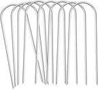 Heavy Duty Trampoline Stakes Anchors High Wind Stakes U- Shaped Sharp Ends Ground Anchor Galvanized Steel 11.8inch Safety Stakes for Soccer, Tents and Garden Decorations