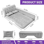 SUV Air Mattress - Thickened and Double Air Mattress Sided Flocking Travel Inflatable Car Mattress Bed with Electric Air Pump and 2 Pillows, Car Sleeping Bed for Home Outdoor and Travel
