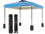 8x8 Pop Up Canopy, Easy Up Canopy Tent, Heavy Duty Tents for Parties, One Person Set Up Event Tent, Turquoise