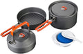 Camping Cookware Set Hiking Heat-Exchanger Aluminium Pot Tableware Dishes Lightweight Foldable Pots Pans for Backpacking Picnic Outdoor