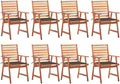 Patio Dining Chairs ,Outdoor Chairs,Coffee Chair,Study Chair,Bistro Chair,Fishing Chairs,Camp Chair,Garden Chairs,for Deck, poolside,Camping,Beach,Campsite,8 pcs with Cushions Solid Acacia Wood