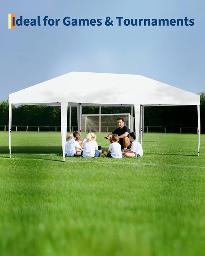 10x20 FT Pop Up Canopy Tent with 6 Sidewalls Easy up Canopy Tent Instant Shelter for Outdoor Event Party(White) ﻿