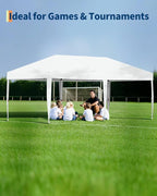 10x20 FT Pop Up Canopy Tent with 6 Sidewalls Easy up Canopy Tent Instant Shelter for Outdoor Event Party(White) ﻿