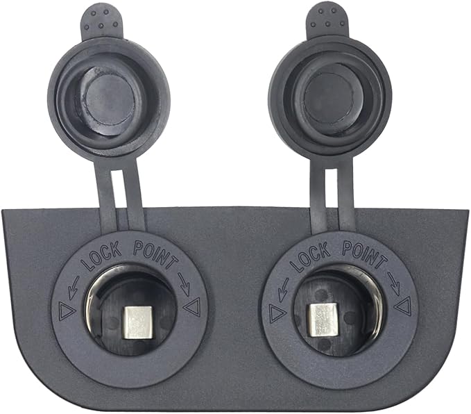 12-24 V Multi-functional Dual Hole Tent Socket Dual Cigarette Lighter Splitter Power Socket Female Power Outlet Adapter Waterproof Socket Combination for Portable Auto Electronic Devices