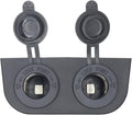 12-24 V Multi-functional Dual Hole Tent Socket Dual Cigarette Lighter Splitter Power Socket Female Power Outlet Adapter Waterproof Socket Combination for Portable Auto Electronic Devices