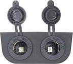 12-24 V Multi-functional Dual Hole Tent Socket Dual Cigarette Lighter Splitter Power Socket Female Power Outlet Adapter Waterproof Socket Combination for Portable Auto Electronic Devices