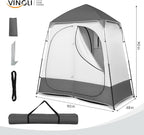 VINGLI 2 Room Shower Tent, 7.5 FT Instant Pop Up Shelter with Carrying Bag, Privacy Changing Room Tent,Perfect for Portable Toilet, Camping, Dressing, Outdoor Indoor, Easy Set Up