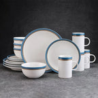 16-Piece Dinnerware Set Round Tableware Set pf Plates Dinner Sets Dish Plate Ceramic Dishes to Eat Food