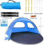 NXONE Beach Tent Sun Shelter with UPF 50+ UV Protection, Lightweight Easy Setup Portable Beach Canopy for Family, Large Space for Beach, Camping & Outdoor, 3/4/6 Person