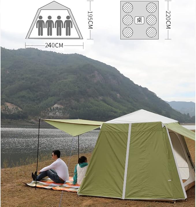 GeRRiT Camping Instant Tent 3-4 Person Pop Up Tent Waterproof Windproof Family Tents Easy Setup for Camping Hiking and Outdoor Portable Tent with Carry Bag