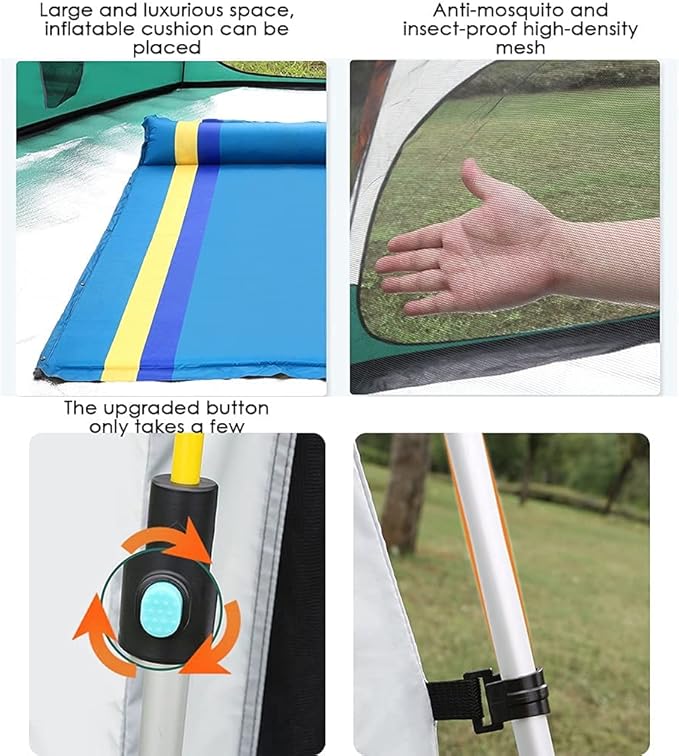 Tent for Camping 4 Person, Pop up Tent 3 Seconds Instant Tent Lightweight Automatic Portable Tent, Family Tent Waterproof, 4 Season Big Family Shelter for Beach Picnic Outdoo