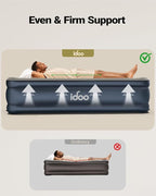 iDOO Twin XL Air Mattress Built in Pump, Upgraded Inflatable Blow up Mattress, 2-Min Twin Size Air Mattress for Home Guest, 80'' Extra Long Air Bed with Carry Bag, Colchon Inflable
