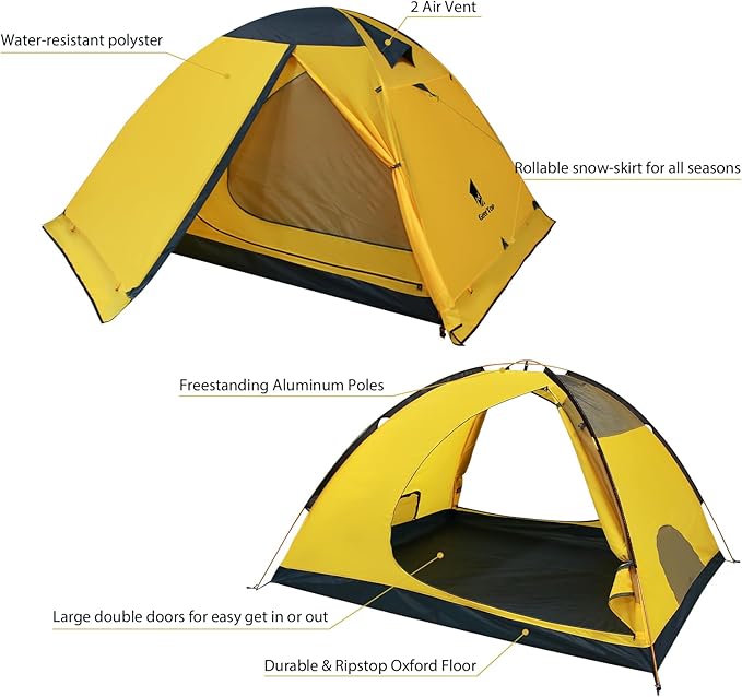 GEERTOP 4 Person 4 Season Tent for Camping Waterproof Double Layer Easy Set Up Family Tent for Camping Hiking Backpacking Outdoor Travel