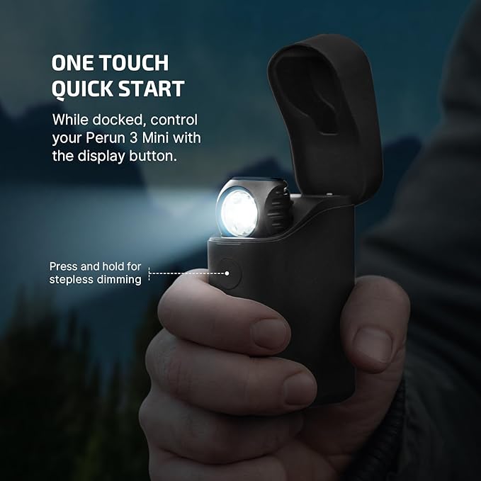 OLIGHT Perun 3 Mini Premium Headlamp 1250 Lumens Flashlight with Type-C Charging Box, Rechargeable Headlight with Red Light Option,Perfect for Working, Hiking, Camping and Climbing (Black)