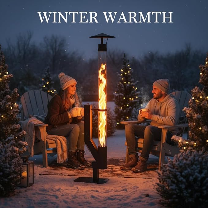 yoyomax Pellet Patio Heater, Outdoor Pellet Heater, Portable Wood Pellet Fire Pit with Ash Tray Patio Rocket Stove for Backyard Camping Garden Balcony, PH03