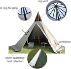 WINTENT 4 Season Waterproof Teepee Tent Yurt with Stove Jack for Adult Camping Hiking, Height 7.8FT/240CM