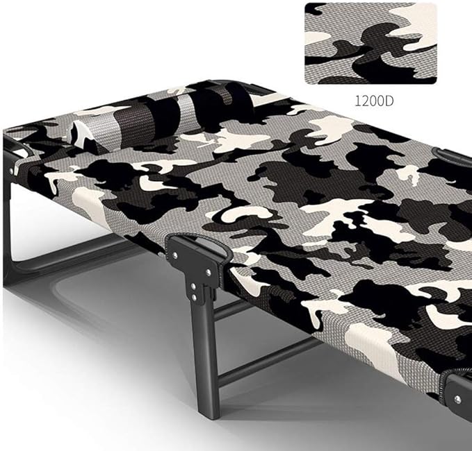 Patio Lounge Chairs Folding Camp Cot,Comfort Folding Military Bed Camping COT with Free Mat Ideal for Camping and Hunting, Indoor Guest Bed, Easy Assemble Recli,A-with Mattress