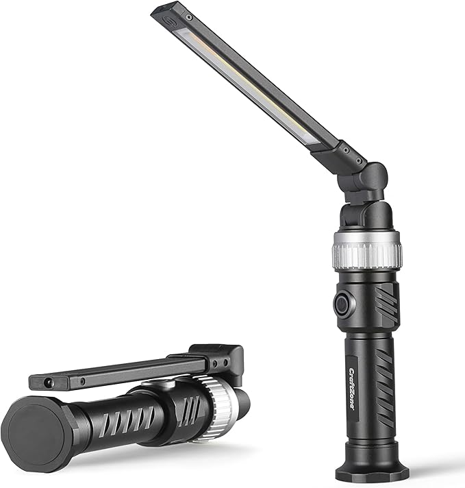 Magnetic Work Light,1200LM Magnetic LED Work Light Rechargeable Foldable Light Bar,360°Rotation 5 Modes, Portable Power Bank for Auto Repair,Grill,Camping and Outdoor