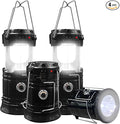 Solar LED Camping Lantern, BaishenglinMotor Solar USB Rechargeable Portable Folding LED Lanterns Flashlights for Indoor Outdoor Home Emergency Power Outage Hurricane Supplies 4-Pack
