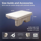 Pickup Cabin Mattress for Tundra & Tacoma, TPU Air Foam Sleeping Pad, Back Seat Inflatable Camping Bed with Rechargeable Pump, CozyPad for Toyota Pickups