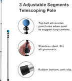 Alvantor Aluminum Telescoping Tarp Poles Adjustable Rods and Round Pad for Alvantor Screen House & Bubble Tent & Vendor Booth