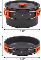 MDybf Camping Cookware Set, Portable Kitchen Utensil Kit, Kitchen Cooking with Folding Handle Travel Tableware Lightweight Bowls, Pot Pan Set for Family Outdoor Backpacking Hiking Picnic Camping BBQ