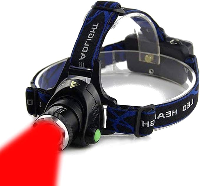 Red Light Headlamp, 3 Mode LED Headlamp, Zoomable Red Headlamp for Astronomy, Aviation, Night Observation