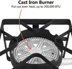 ROVSUN 200,000 BTU Powerful Propane Burner, High Pressure Portable Single Gas Stove Cooker with Adjustable Height & 20psi Regulator for Outdoor Camp Cooking Home Brewing Turkey Frying Maple Syrup Boil