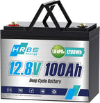 12.8V 100Ah LiFePO4 Deep Cycle Battery, 8000+ Cycles 1280Wh, Built-in 100A BMS, Replace AGM/Lead Acid for RV, Solar System, Boat, Marine, Trolling Motor, Camping