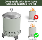 Tabletop Fire Pit Lid for Solo Stove Mesa XL 7", Portable Fire Pit Cover with Heat Resistant Handle, 304 Stainless Steel Mini Camping Stove Accessories for Prevent Hand Burns