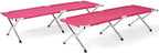 Portable Folding Camping Cot, Heavy Duty Sleeping Bed with Carrying Bag, 610D Oxford Cloth & Lightweight Aluminum Frame, 275lbs Load, Outdoor Cot for Adults, Travel, Hiking, Office (Pink, 2 Pack)