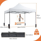 Sweetcrispy 10 x 10 Ft Pop Up Canopy Tent Outdoor Use, Portable Shade Waterproof Beach Tent with Sand Bags for Events Backyard Parties, White