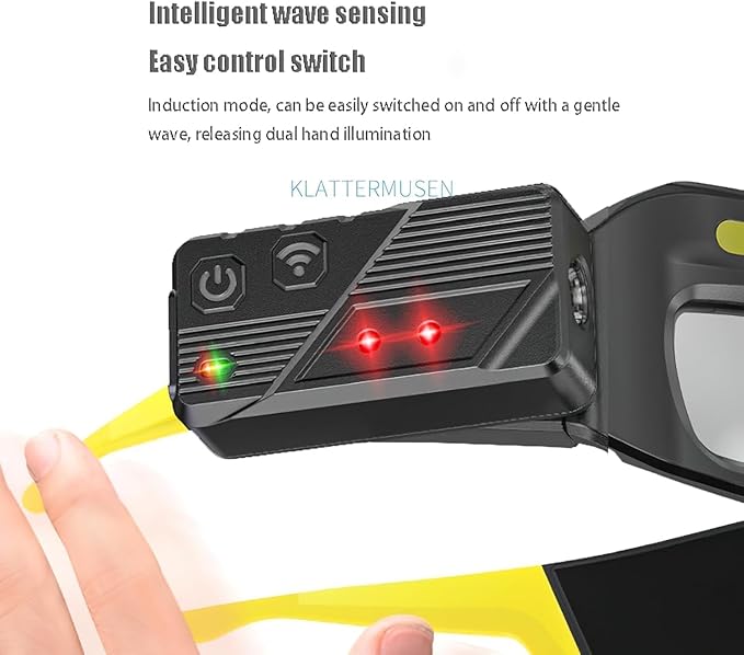 LED Intelligent Sensing Headlight, Type-C Fast Charging, Equipped with Motion Sensor and Touch Control, 3.9-inch Detection Range, Suitable for Outdoor Maintenance and Camping use (Blue)