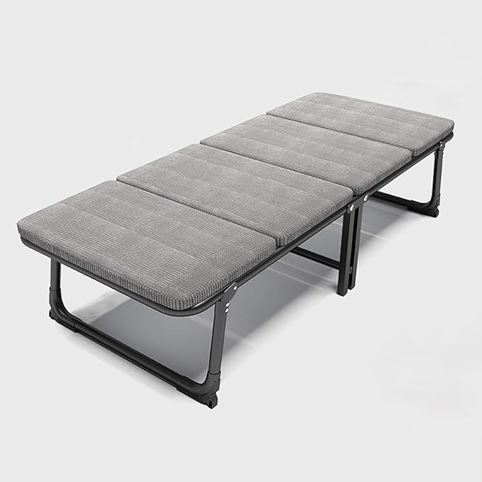 Roller Skating Shoe Design Camping Cot, Portable Folding Bed for Travel/Room/Office/Home Nap, Folding Cot with Mat for Adults