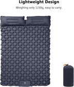 Sleeping Pad, 2 Person Self Inflating Camping Mat, TPU Camping Mattress with Snap Buttons for Couples (Blue)