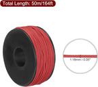 MECCANIXITY 1.18mm x 164 Feet Paracord Micro Cord Rope 100 LB Polyester Braided Cord Spool for Camping Outdoor Jewelry Bracelet, Red