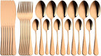Flatware Sets 24pcs 18/10 Stainless Steel Cutlery Set Gold Tableware Set Fork Knife Spoon Dinnerware Set Flatware Set Silverware Set Stainless Steel