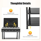 Outdoor Propane Gas Stove, 5 Burner Portable Stand Cooker Camping Natural Gas Stove Outdoor Cooking Gas Stove for Backyard Cooking High Pressure Single Cooker Cooking Home Brewing Camping Turkey