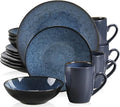 GaRcan Dinner Plate Tableware Set Vintage Ceramic Stoneware Set with Dinner&Dessert Plate,Bowl,Coffee Cups/Green-48-Piece (Blue16piece)