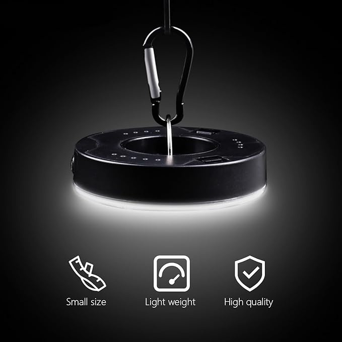Healifty LED Camping Tent Lamp Mini Portable Outdoor Emergency Light Hook for Hiking and Backpacking, Battery-Free Compact LED Lantern for Outdoor Recreation