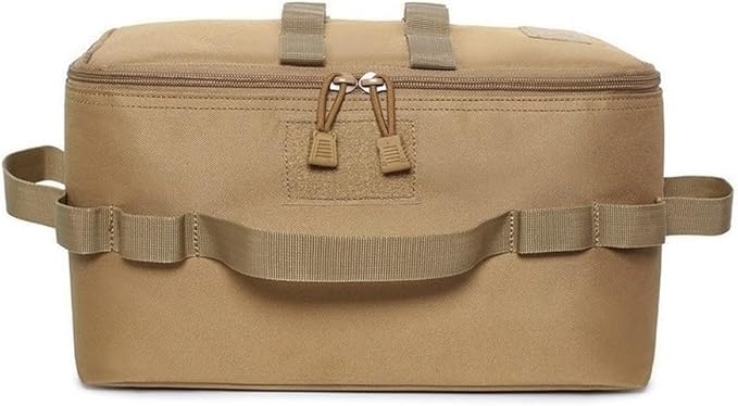 Tactical-Camping Storage Bag, 600d Oxford Cloth Utility Tote Bag, Outdoor Camping Storage Bags Foldable Lightweight Large Capacity Tool Organizer, 15.0 * 7.9 * 2.8in(Brown)