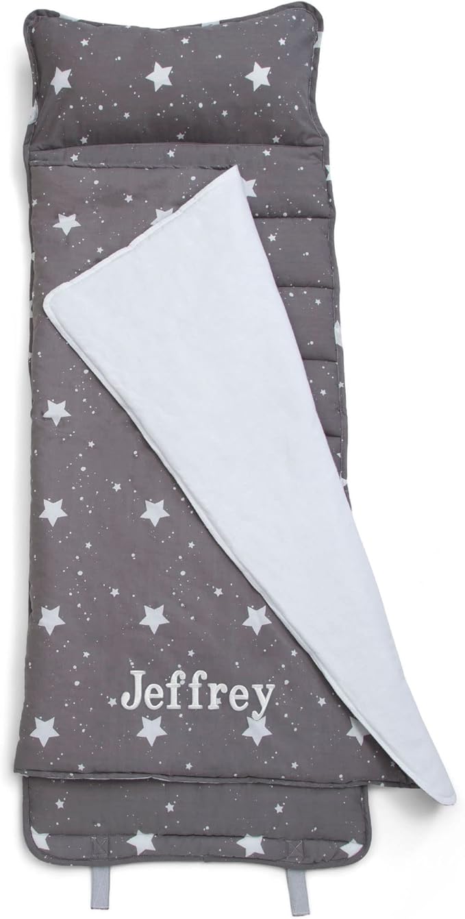Delta Children Nap Mat - Includes Pillow & Blanket for Toddlers and Kids; Features Carry Handle w/Strap Closure and Name Tag; Rollup Design is Ideal for Preschool and Daycare; Personalization Optional