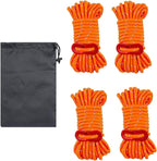 4Pcs Reflective Guy Lines Tent Cords 0.4cm Dia Heavy Duty Climbing Ropes Camp Ropes for Outdoor Activities Hiking Backpacking, Orange