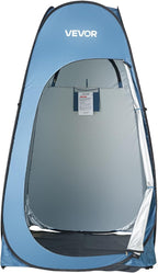 VEVOR Pop up Shower Tent, Instant Portable Privacy Tent Changing Room with Hanging Bag, Ground Stakes, Ropes, Carry Bag, 190T Polyester with Silver Coating, Quick Setup, for Camping, Beach, Fishing