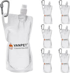 1L Hiking Collapsible Water Bottles, 33OZ BPA-Free Plastic Flasks, Reusable Drink Bags, Foldable Backpacking Water Bottle for Travel Camping Hiking (6-Pack)