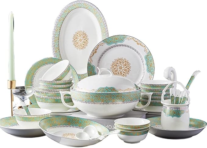 Ceramic Tableware and Tableware Set with 60 Pieces of European Tableware and Dishes Set